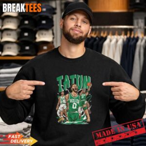 Jayson Tatum Cartoon Style Boston Basketball Shirt 3