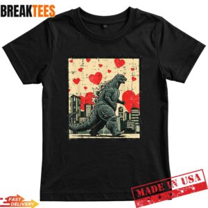Valentines Day Kaiju Japanese Monster Hearts T-Shirt