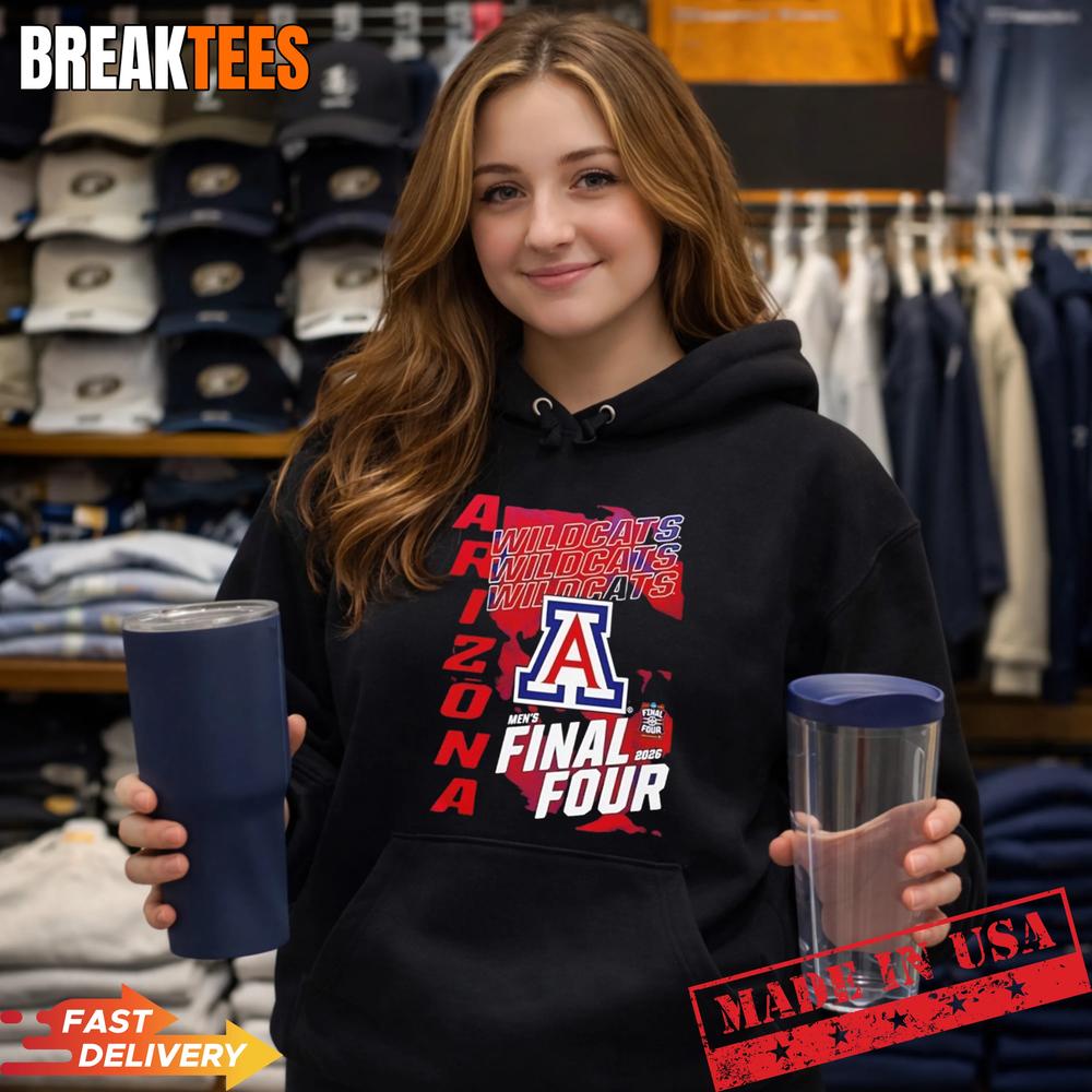Arizona Wildcats Men’s Basketball 2026 Final Four West Regional Champions T-Shirt Arizona Wildcats Men’s Basketball 2026 Final Four West Regional Champions T-Shirt