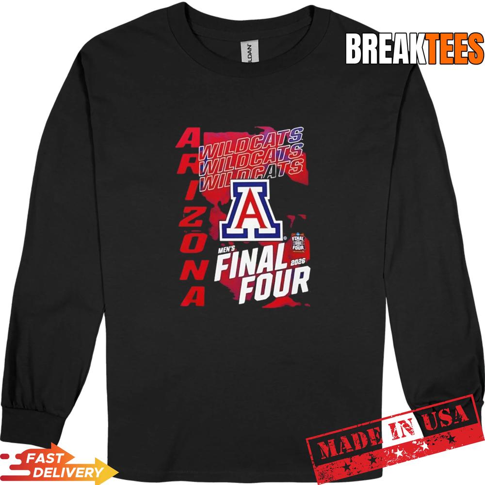 Arizona Wildcats Men’s Basketball 2026 Final Four West Regional Champions T-Shirt Arizona Wildcats Men’s Basketball 2026 Final Four West Regional Champions T-Shirt