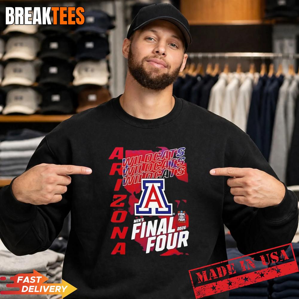 Arizona Wildcats Men’s Basketball 2026 Final Four West Regional Champions T-Shirt Arizona Wildcats Men’s Basketball 2026 Final Four West Regional Champions T-Shirt