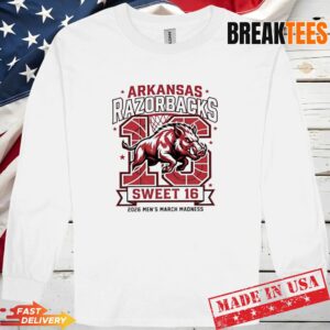 Arkansas Razorbacks Sweet 16 2026 Men's March Madness Mascot Shirt 2 Arkansas Razorbacks Sweet 16 2026 Men's March Madness Mascot Long Sleve.jpg
