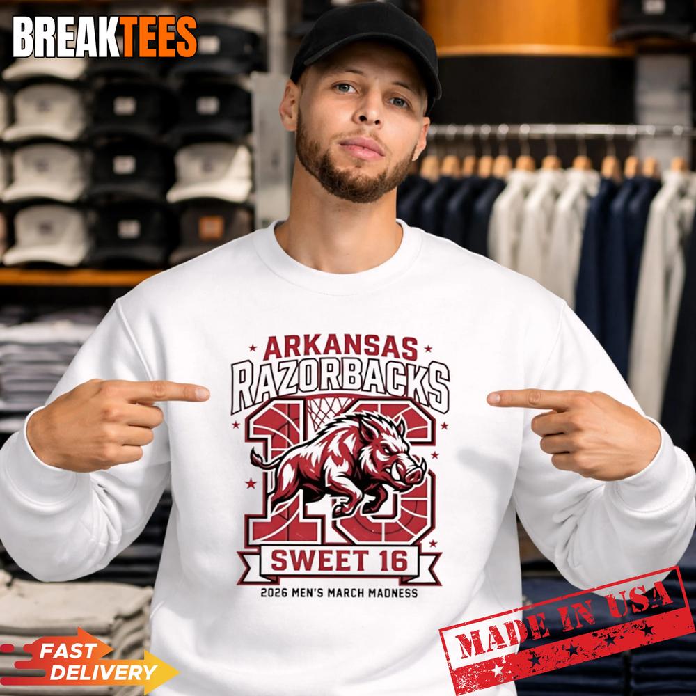 Arkansas Razorbacks Sweet 16 2026 Men’s March Madness Mascot Shirt Arkansas Razorbacks Sweet 16 2026 Men’s March Madness Mascot Shirt