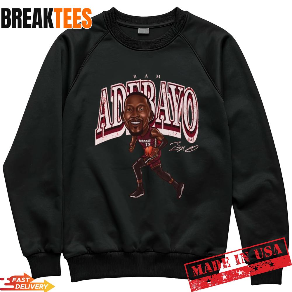 Bam Adebayo Cartoon Graphic T-Shirt – Miami Basketball Fan Tee Bam Adebayo Cartoon Graphic T-Shirt – Miami Basketball Fan Tee