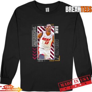 Bam Adebayo Miami Basketball Paper Poster T-Shirt 2 Bam Adebayo Miami Basketball Paper Poster Long Sleve.jpg