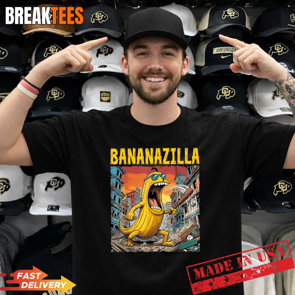 Bananazilla Banana Kaiju Monster Japanese Baseball Shirt Bananazilla Banana Kaiju Monster Japanese Baseball Shirt