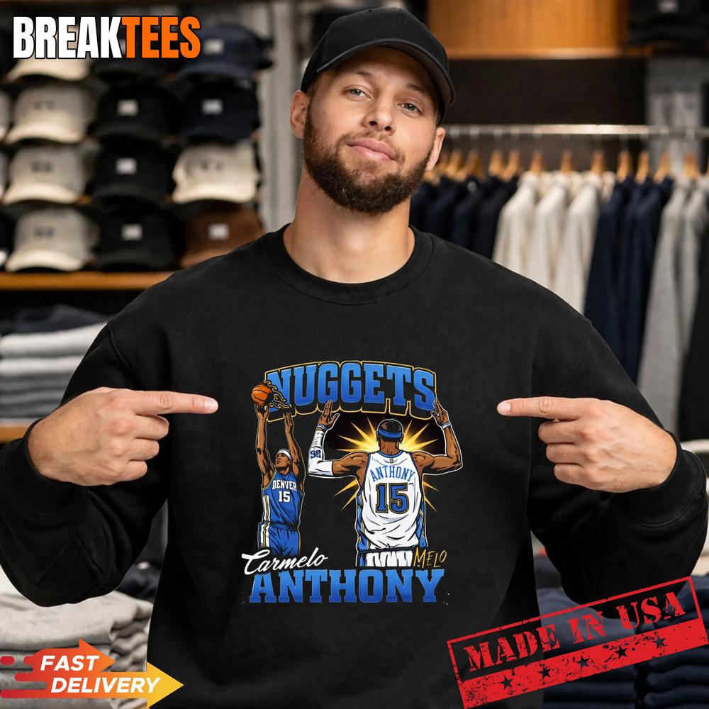 Carmelo Anthony Denver Nuggets Basketball Star Vintage Style T-Shirt Carmelo Anthony Denver Nuggets Basketball Star Vintage Style T-Shirt