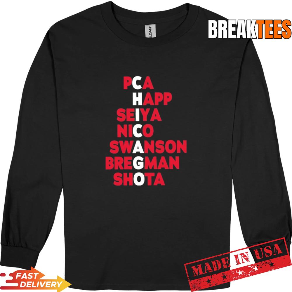 Chicago Cubs player names 2026 PCA Happ Seiya Nico Swanson Bregman Shota Shirt Chicago Cubs player names 2026 PCA Happ Seiya Nico Swanson Bregman Shota Shirt