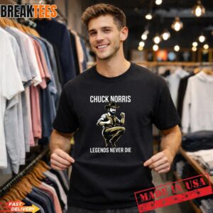 Chuck Norris Legend Never Dies Minimal Vector Tribute Fan T-Shirt
