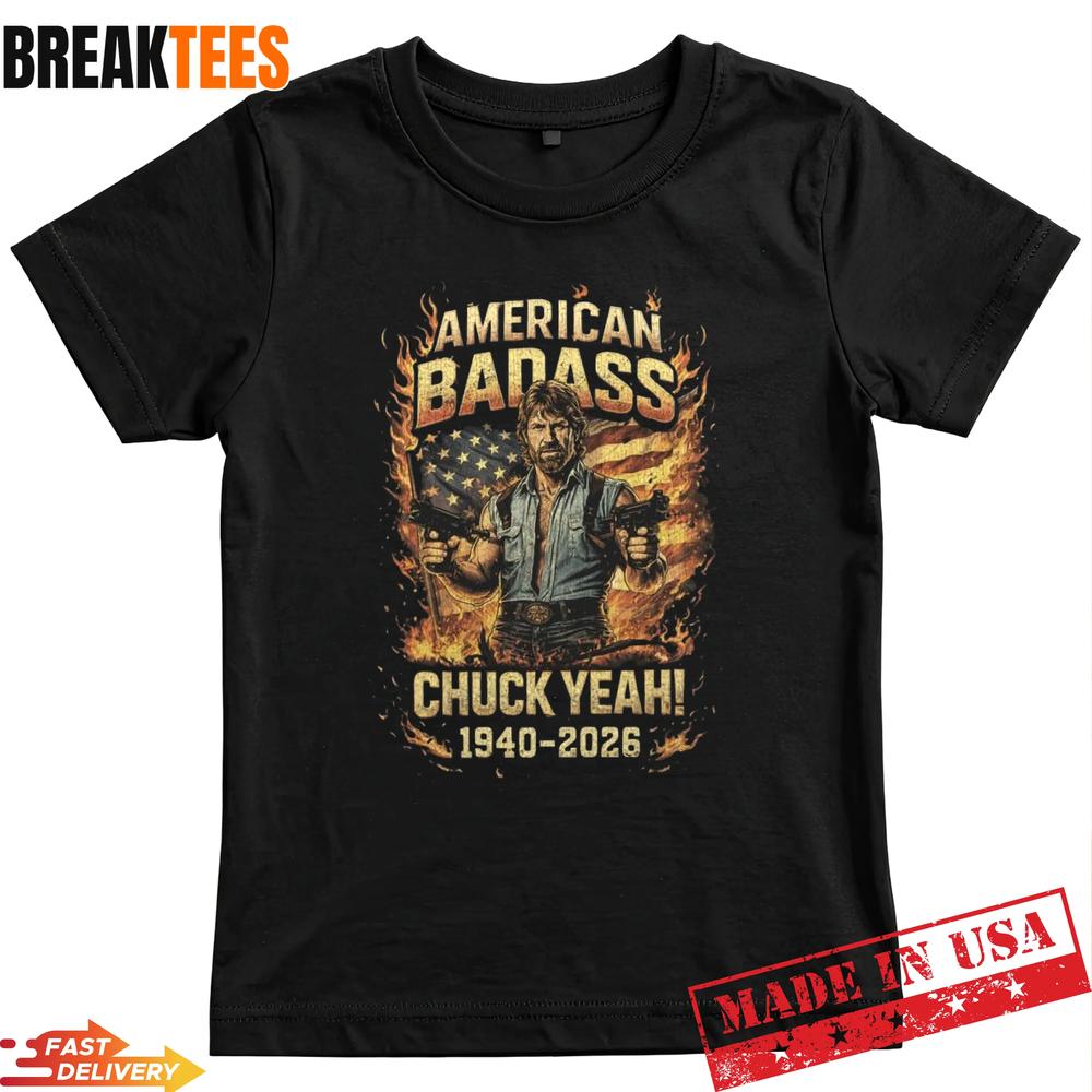 Chuck Yeah American Badass Tribute 1940-2026 Vintage T-Shirt Chuck Yeah American Badass Tribute 1940-2026 Vintage T-Shirt