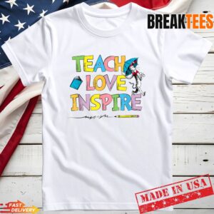 Dr Seuss Merch Shop Cat Hat Teach Love Inspire T-Shirt