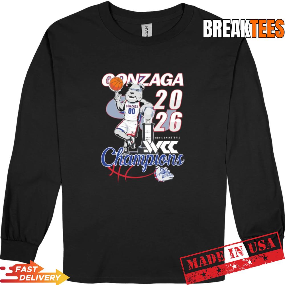 Gonzaga Bulldogs 2026 WCC Champions Men’s Basketball T-Shirt Gonzaga Bulldogs 2026 WCC Champions Men’s Basketball T-Shirt