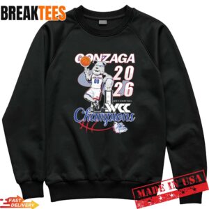 Gonzaga Bulldogs 2026 WCC Champions Men's Basketball T-Shirt 1 Gonzaga Bulldogs 2026 WCC Champions Men's Basketball Sweatshirt.jpg