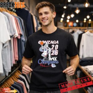 Gonzaga Bulldogs 2026 WCC Champions Men’s Basketball T-Shirt