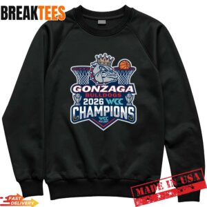 Gonzaga Bulldogs WCC Champions 2026 Basketball T-Shirt 1 Gonzaga Bulldogs WCC Champions 2026 Basketball Sweatshirt.jpg