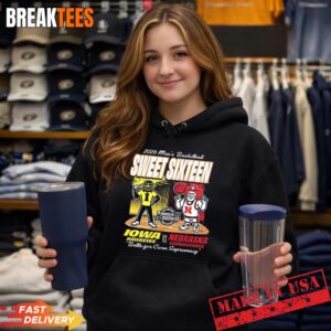 Iowa Hawkeyes vs Nebraska Cornhuskers 2026 Men's Basketball Sweet Sixteen Hoodie