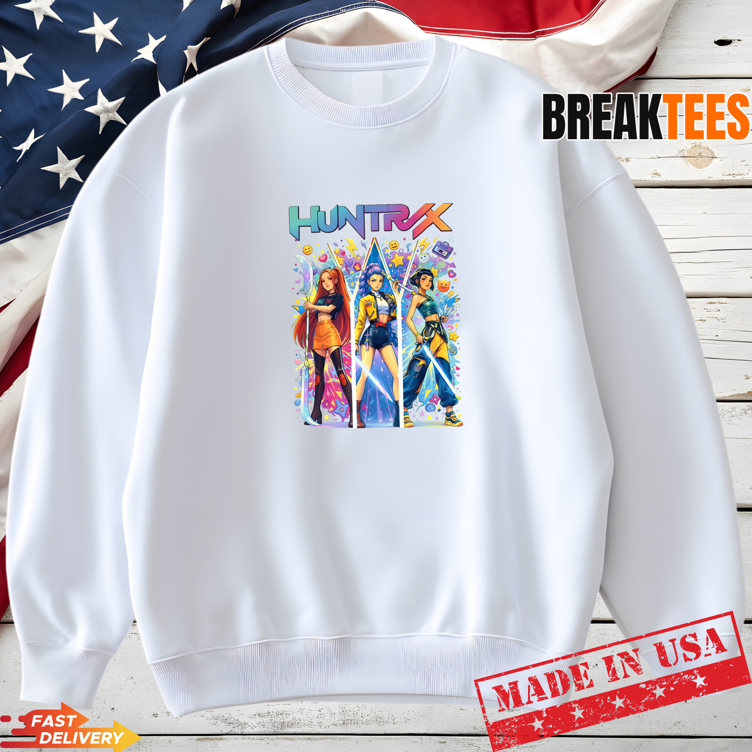 Kpop Demon Hunters HUNTRX Shirt – Cyberpunk Neon Anime Graphic Tee – Trendy Harajuku K-Pop Apparel Kpop Demon Hunters HUNTRX Shirt – Cyberpunk Neon Anime Graphic Tee – Trendy Harajuku K-Pop Apparel