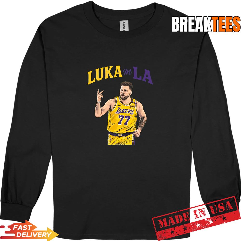 Luka Doncic #77 Lakers Purple and Gold Shirt – NBA Fantasy Concept Graphic Tee Luka Doncic #77 Lakers Purple and Gold Shirt – NBA Fantasy Concept Graphic Tee