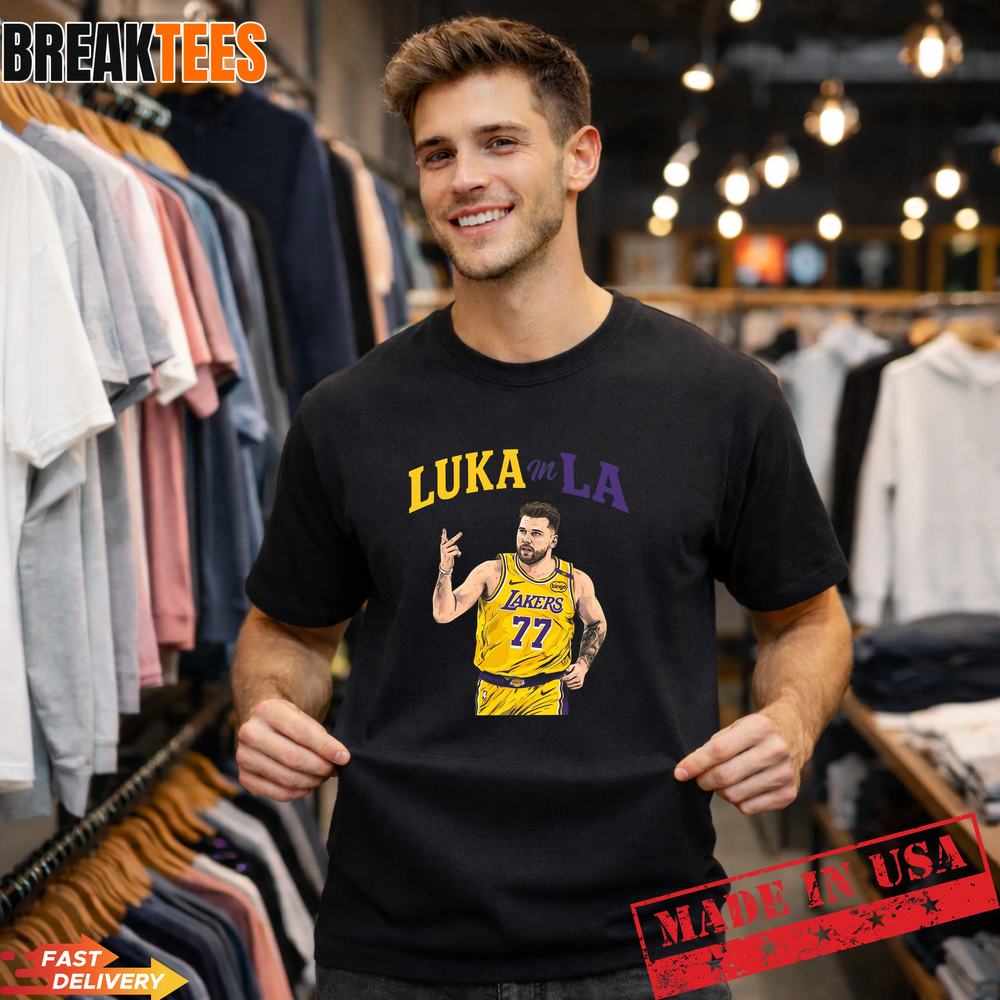 Luka Doncic #77 Lakers Purple and Gold Shirt – NBA Fantasy Concept Graphic Tee Luka Doncic #77 Lakers Purple and Gold Shirt – NBA Fantasy Concept Graphic Tee