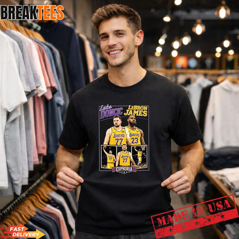 Legendary Luka Doncic LeBron James Lakers Basketball Duo Graphic T-Shirt Legendary Luka Doncic LeBron James Lakers Basketball Duo Graphic T-Shirt