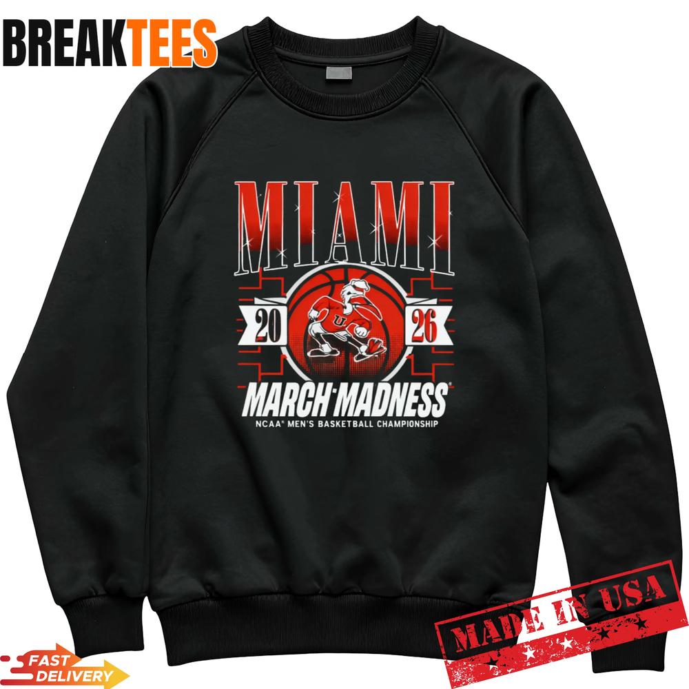 Miami Hurricanes Basketball NCAA Championship March Madness 2026 T-Shirt Miami Hurricanes Basketball NCAA Championship March Madness 2026 T-Shirt