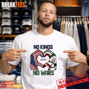 No Kings No Wars USA And Iran Peace Heart Hands Shirt.jpg