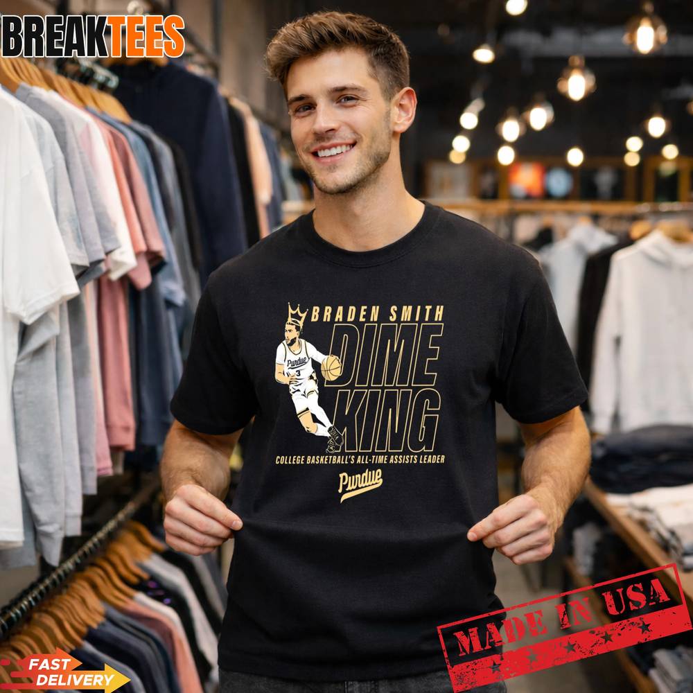 Purdue Braden Smith Dime King College Basketball’s All-Time Assists Record Shirt Purdue Braden Smith Dime King College Basketball’s All-Time Assists Record Shirt