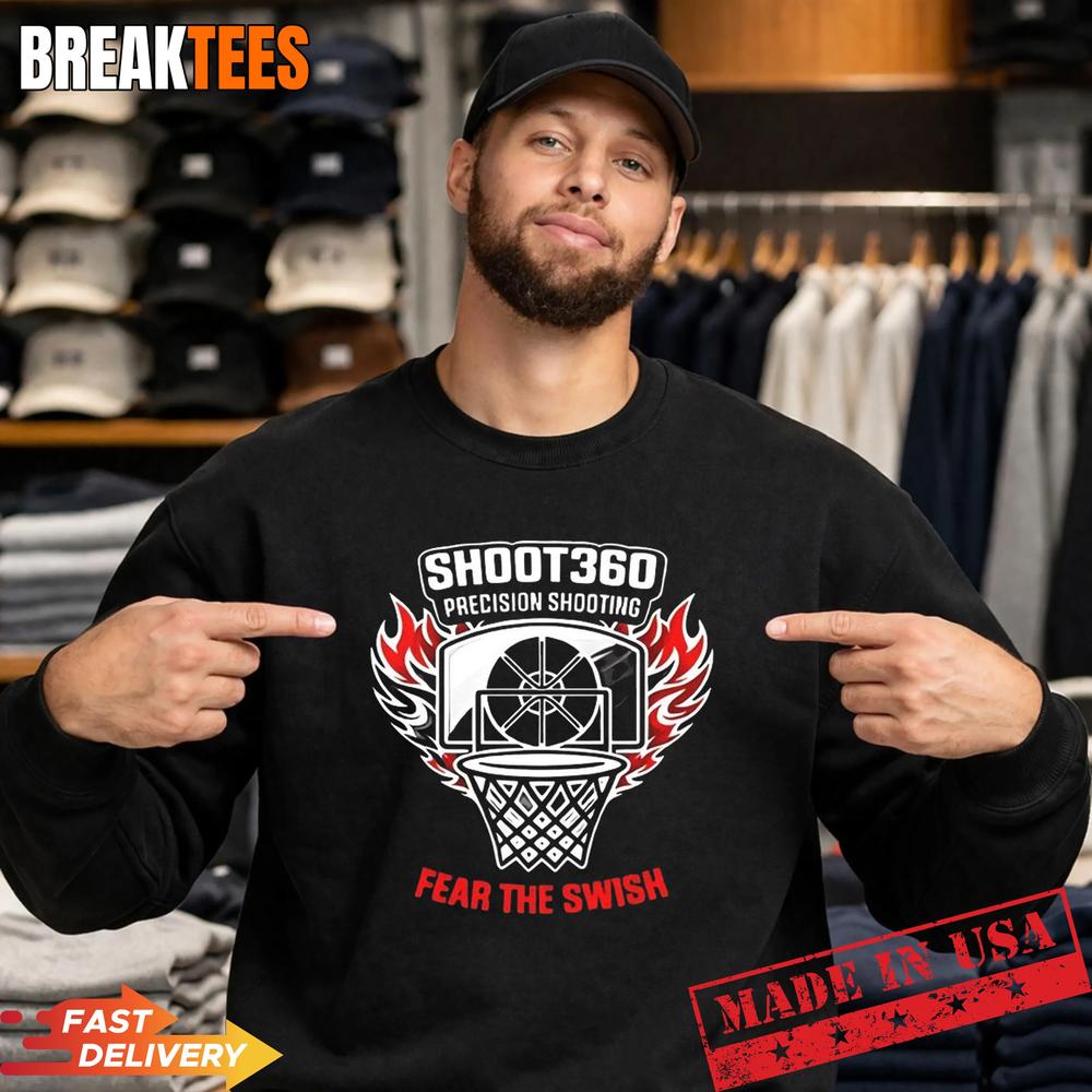 Shoot360 Precision Shooting Fear the Swish basketball T-Shirt Shoot360 Precision Shooting Fear the Swish basketball T-Shirt