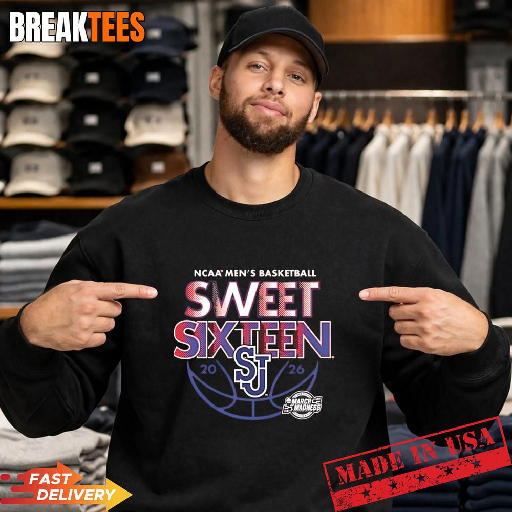 St John’s Red Storm Sweet Sixteen 2026 NCAA Men’s Basketball logo T-Shirt St John’s Red Storm Sweet Sixteen 2026 NCAA Men’s Basketball logo T-Shirt