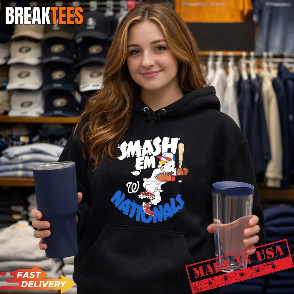 Washington Nationals Screech Smash Em Mascot Baseball Shirt Washington Nationals Screech Smash Em Mascot Baseball Shirt