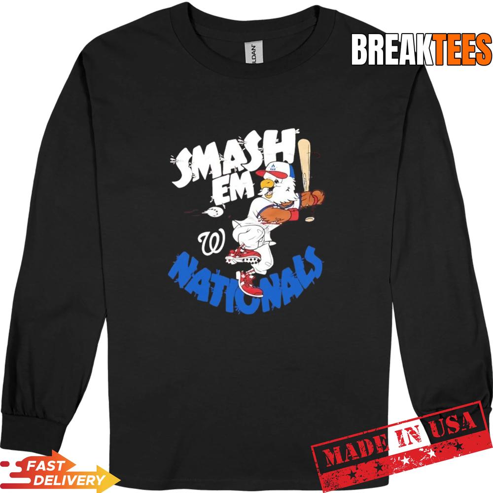 Washington Nationals Screech Smash Em Mascot Baseball Shirt Washington Nationals Screech Smash Em Mascot Baseball Shirt