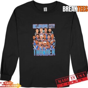 2026 NBA Playoffs Oklahoma City Thunder Basketball Players Caricatures T-Shirt 2