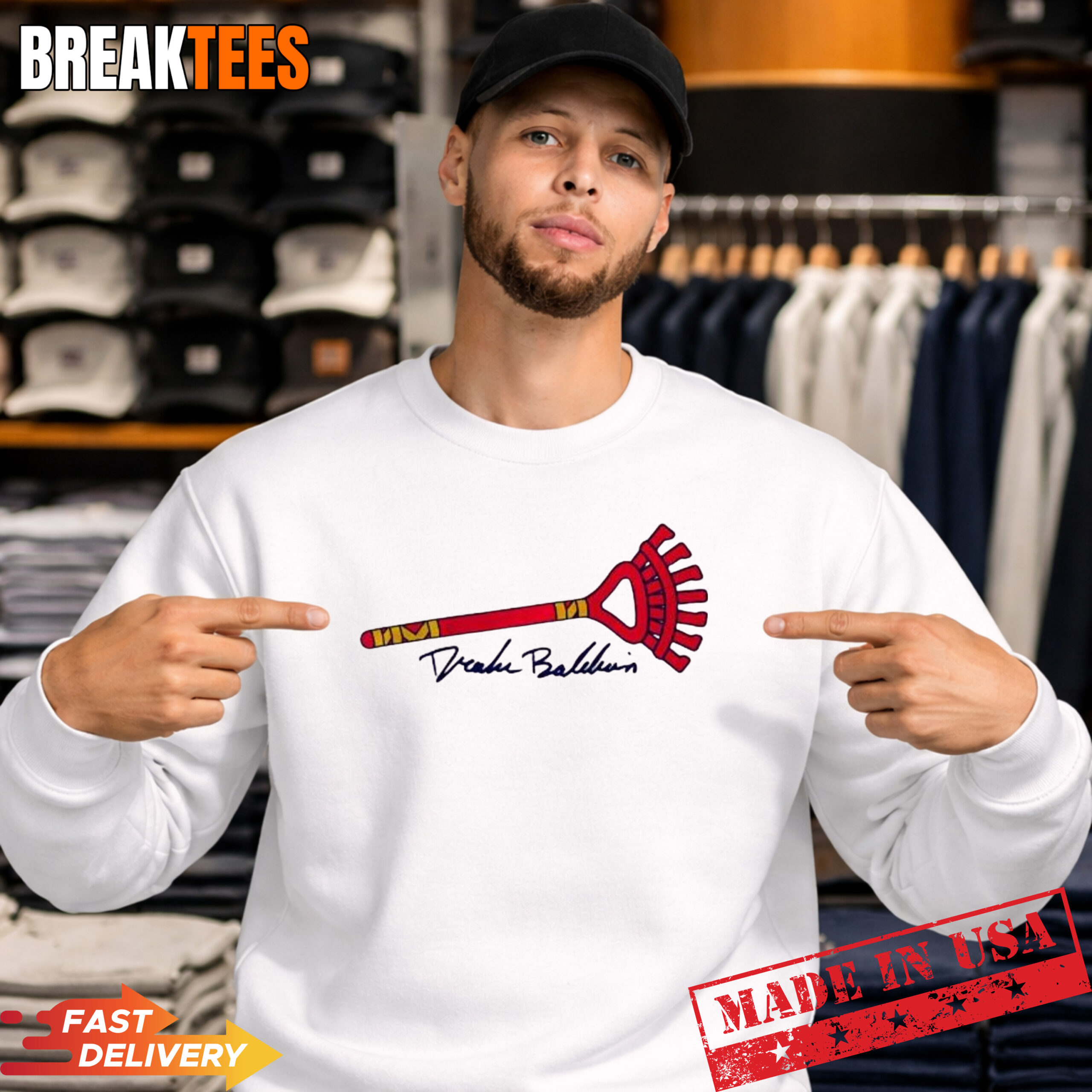 Drake Baldwin Atlanta Braves MLB Rake broom logo t-shirt Drake Baldwin Atlanta Braves MLB Rake broom logo t-shirt