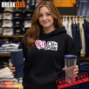 AJ Lee and CM Punk WWE relationship goals logo T-Shirt 1