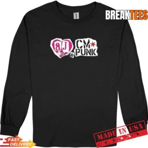 AJ Lee and CM Punk WWE relationship goals logo T-Shirt 2