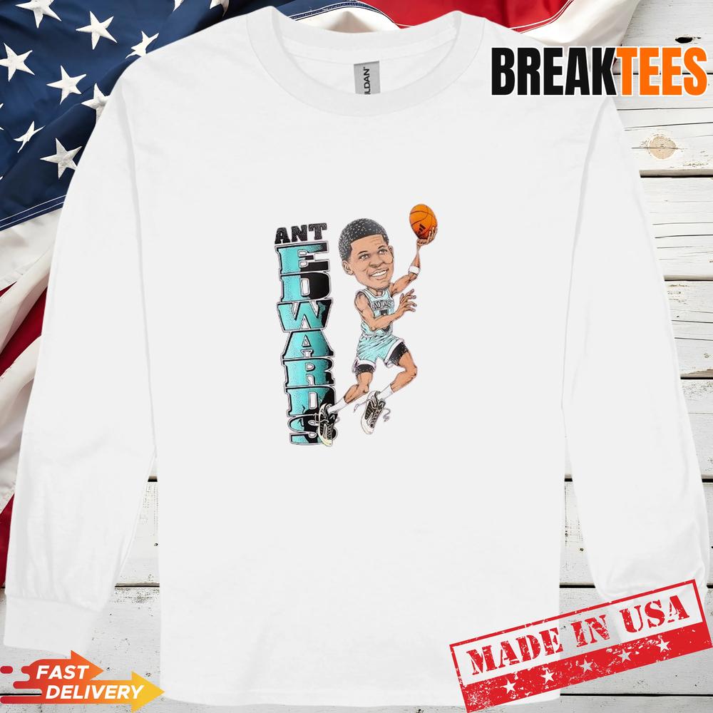 Anthony Edwards Cartoon Dunk Basketball T-Shirt Anthony Edwards Cartoon Dunk Basketball T-Shirt