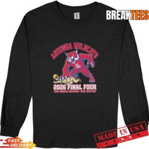 Arizona Wildcats 2026 Final Four West Regional Champions Mascot Shirt 2 Arizona Wildcats 2026 Final Four West Regional Champions Mascot Long Sleve.jpg