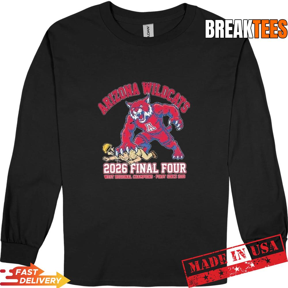 Arizona Wildcats 2026 Final Four West Regional Champions Mascot Shirt Arizona Wildcats 2026 Final Four West Regional Champions Mascot Shirt