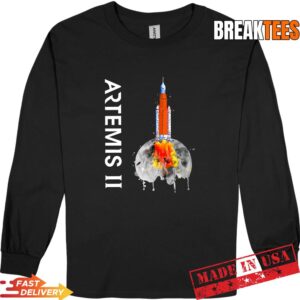 Artemis 2 SLS Rocket Launch Mission To The Moon And Beyond T-Shirt 2