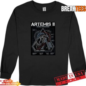 Artemis II Technical Specifications Moon Mission Blueprint T-Shirt 2 Artemis II Technical Specifications Moon Mission Blueprint T-Shirt 2