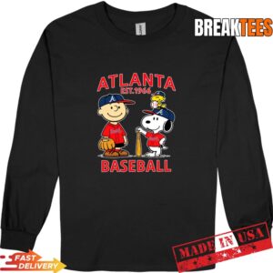 Atlanta Braves Baseball Snoopy and Charlie Brown est 1966 Shirt 2