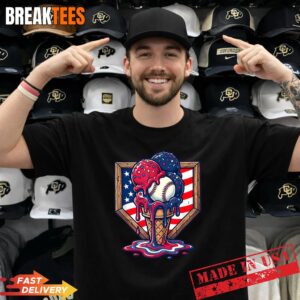 Baseball Drip American Flag T-Shirt