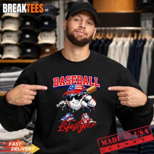 Baseball Lifestyle 2026 Mascot Art Drip Style Sunglasses Shirt 3