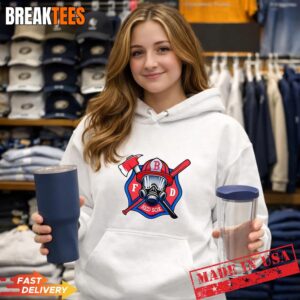 Boston Red Sox x Firefighters Helmet Axe And Baseball Bat T-Shirt 1