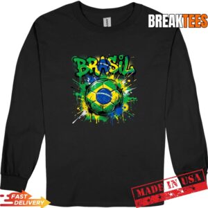 Brazil Football Soccer Player Flag Graffiti Father's Day Shirt 2