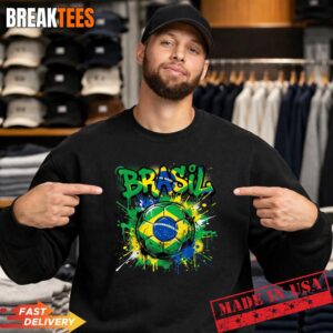 Brazil Football Soccer Player Flag Graffiti Father's Day Shirt 3