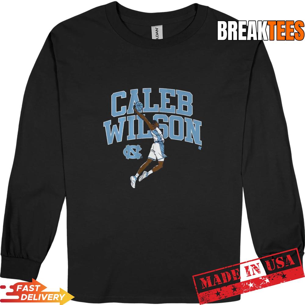 Caleb Wilson UNC Basketball Name Pose Graphic Shirt Caleb Wilson UNC Basketball Name Pose Graphic Shirt