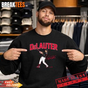Chase DeLauter Slugger Swing Cleveland Baseball Shirt 3
