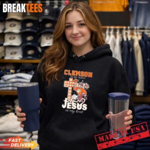 Clemson in my veins Jesus in my heart mascot T-Shirt 1