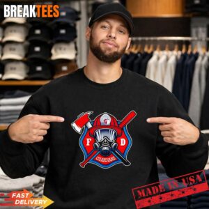 Cleveland Guardians x Firefighters helmet axe and baseball bat T-Shirt 3